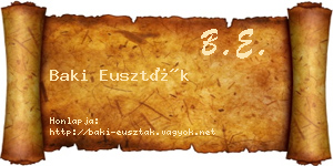 Baki Euszták névjegykártya